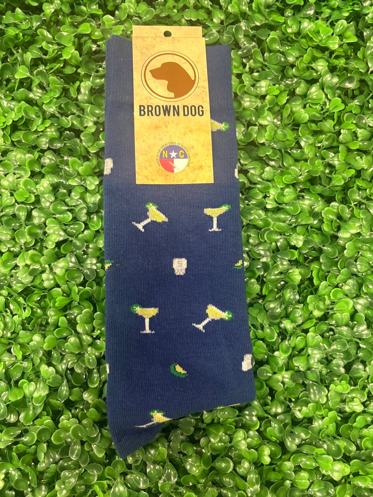 Brown dog lime and salt socks