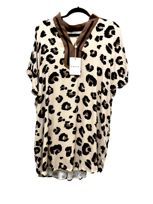 Leopard Print Dolman Sleeve Dress