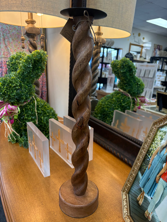 Tall Wooden CandleStick holder