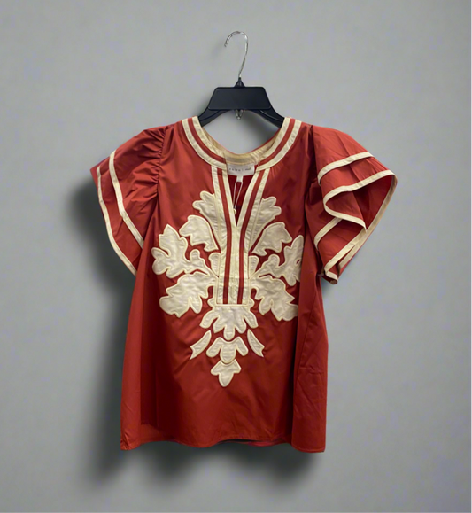 Entro Cinnamon Printed Top
