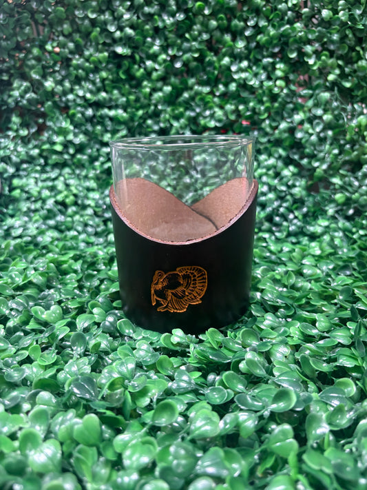 Leather turkey glass holder