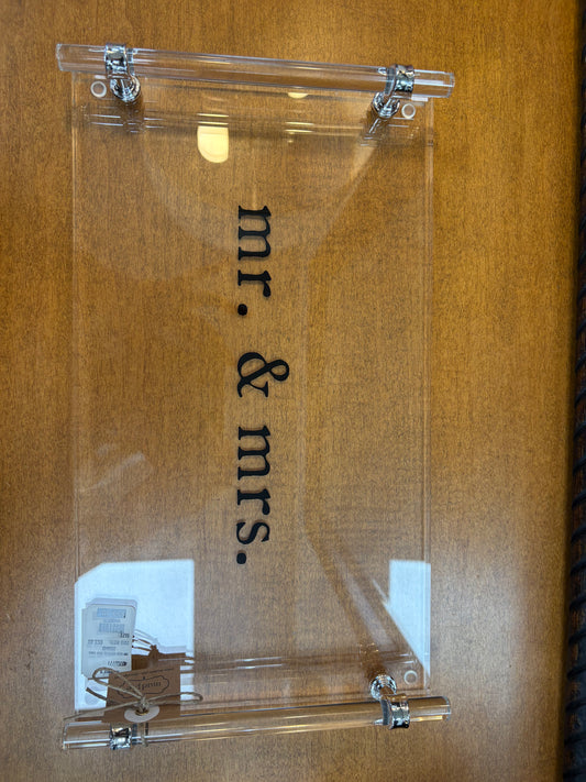 Mr & Mrs Clear decor tray