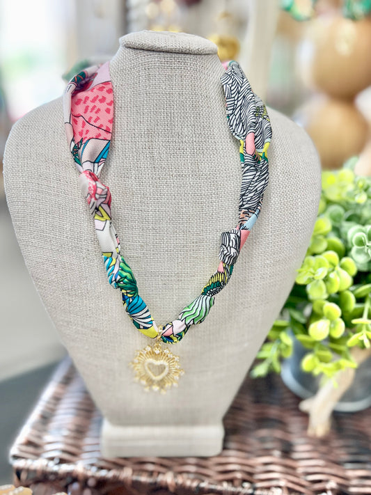 Presley Heart Burst Scarf Necklace