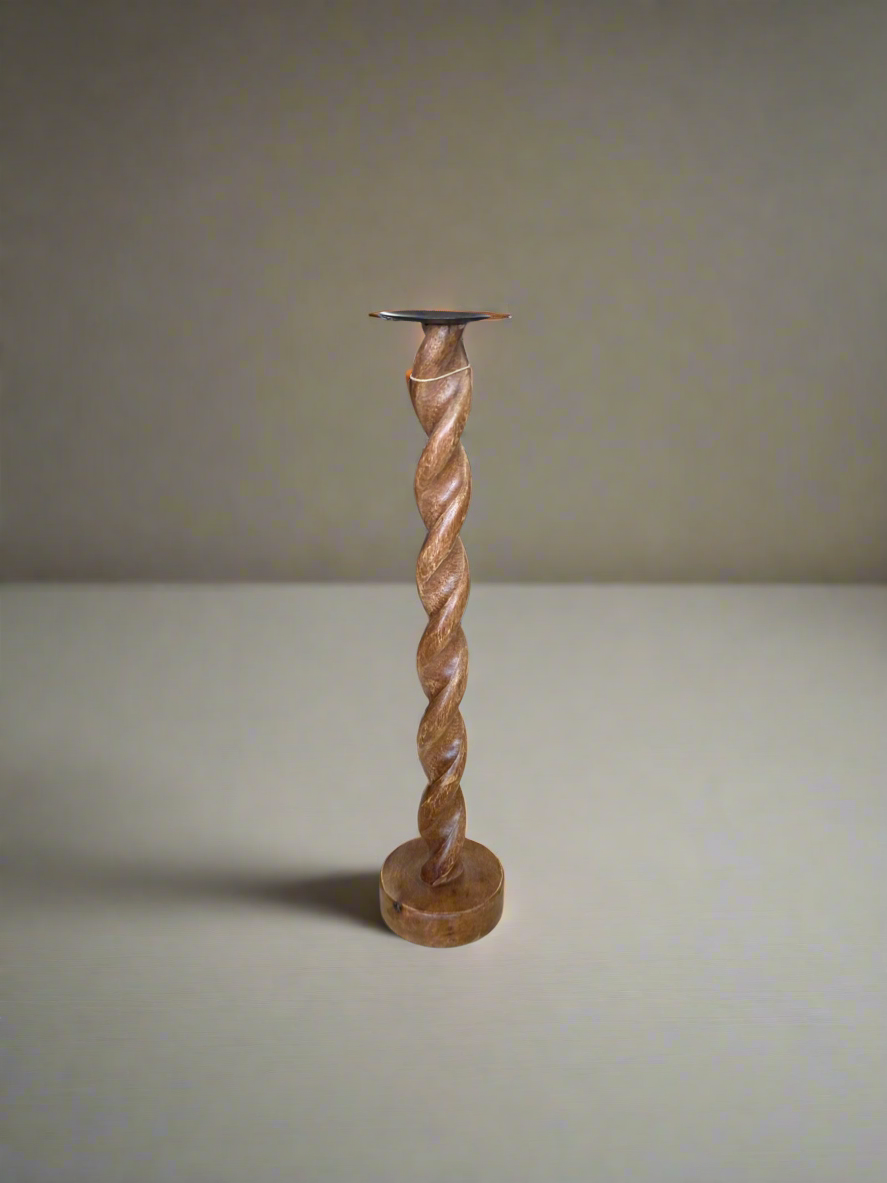 Twist Wood Candlestick