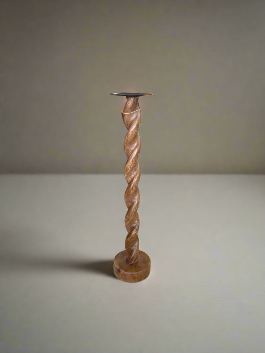 Twist Wood Candlestick