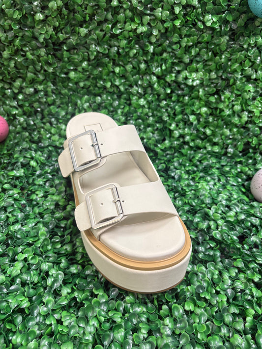 Shu Shop White 2 Strap wedge