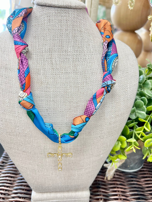 MultiCross Scarf Necklace