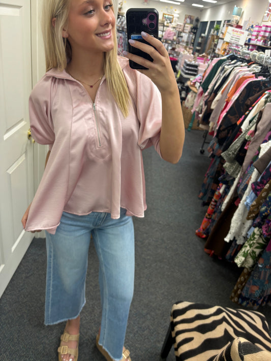 Glam Light pink Silk top